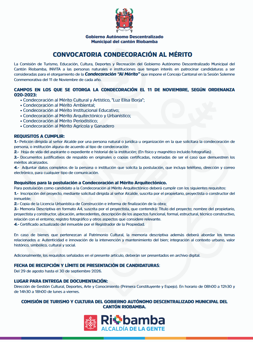 Convocatoria al merito 11 de noviembre 